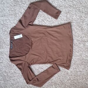 New York and Company Brown Long Sleved Shirt